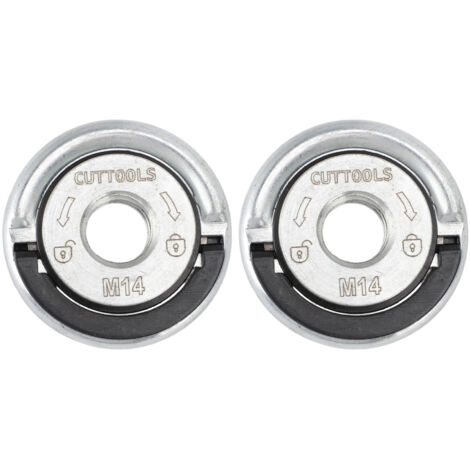 Écrou Flange M14 haute performance 2 pièces carbone pour meuleuse, design rapide sans outils