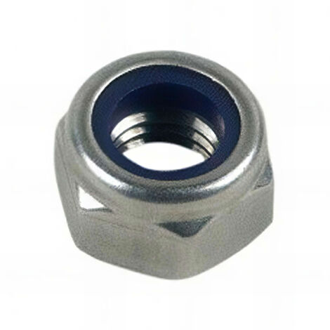 Ecrou frein indesserrable bague nylon M10 mm Zingué - Boite de 100 pcs - Fixtout 05081002B