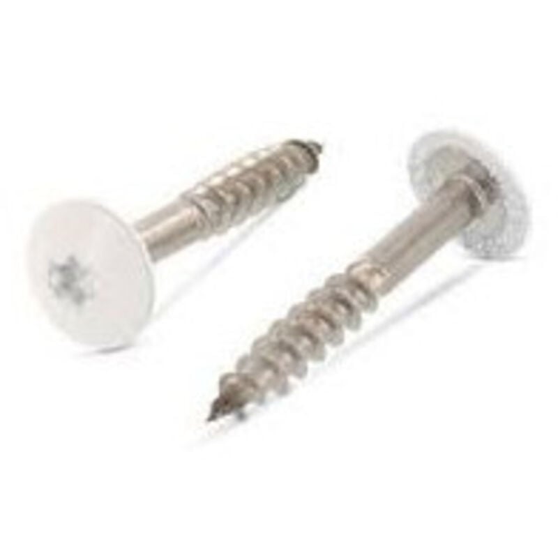 Vis Express - Vis de facade torx T20 4.8X32 Diamètre de tête: 12.3 Inox A2 RAL9001 blanc creme-100 pièces