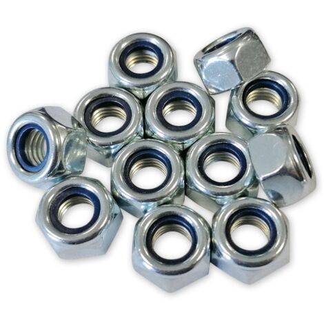 Ecrou frein (NYLSTOP) Hexagonal DIN 985 Zingué Bague Nylon