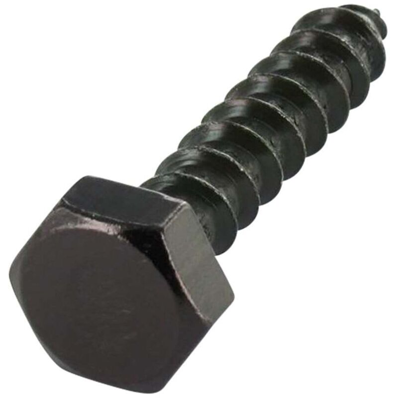 Tirefonds 10X50 Acier zingué noir-100 pièces