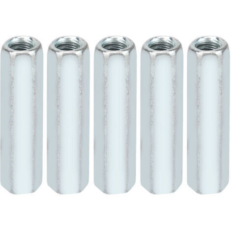 Écrou hexagonal, 5pcs M6 × 40mm hexagonal douille écrou long tige écrou Attaches filetées pour la maison, appareils de bureau, équipement de communication, assemblée de navire