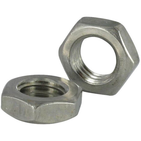 Ecrou hexagonal bas hm/contre Ecrou Pas à gauche M8 Pas fin Pas de 100 Inox A4-unitaire
