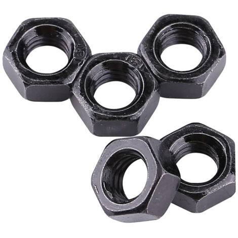 Écrou hexagonal métrique M2.5 en acier carbone zingué noir (lot de 100) - DIN934