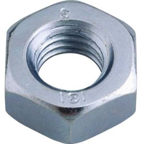 Écrou hexagonal zingué - diamètre 16 mm - Boîte de 50 - Viswood