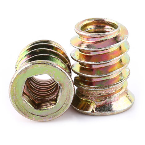 Écrou Insert à Hexagonal pour Bois M615mm - Zinc 20pcs