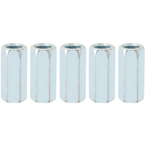 Écrou Long Hexagonal M1240 5pcs - Zinc Plated, Compatible avec Mano - Écrou à Manchon Hexagonal pour Fixations en Acier Carbone