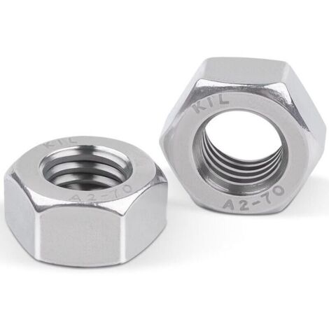 Ecrou M8 (DIN 934 / ISO 4032) Ecrou Inox M8 50pièces Ecrous Hexagonal en Acier inoxydable Hexagonaux Pour Vis Boulons et Écrous, Contre à filetage Métrique