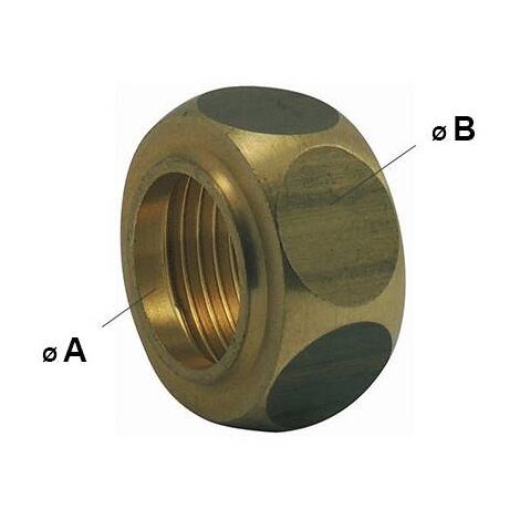 Ecrou pour collet battu sans joint fibre Ø A: 3/8'' x Ø B: 10.2mm