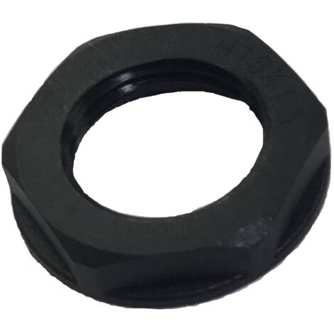 Ecrou pour presse étoupe RS PRO, M20, Noir, Nylon 66 IP68 ( Prix pour Sachet de 50 )