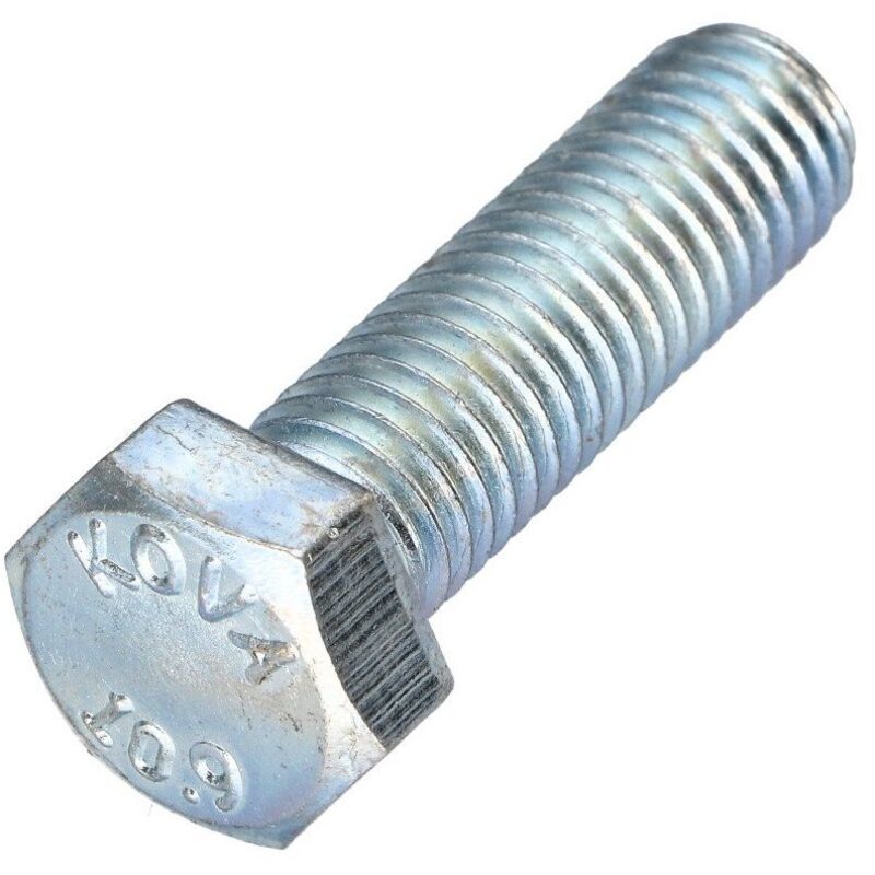 Vis métaux Tête hexagonale th Pas Gauche M6X50 Classe 10.9 Acier brut Géomet-100 pièces