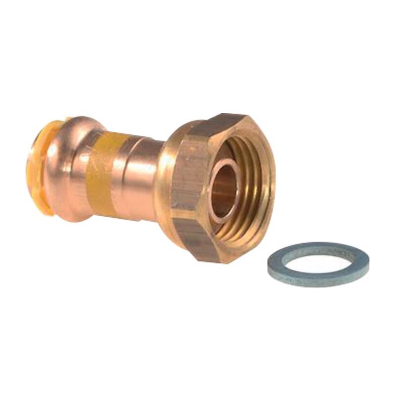 Aalberts - Raccord droit 2 pièces - Diamètre 28 - Filetage femelle 1'