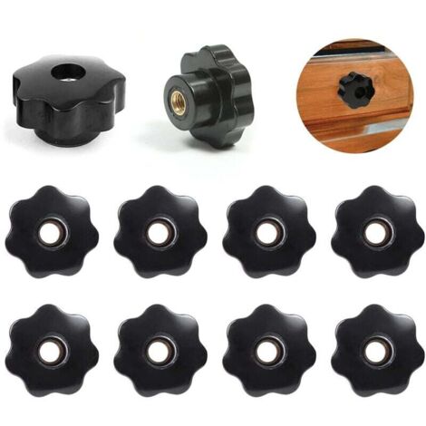 Écrou UlisemM8, 10 pièces écrou de serrage pratique, filetage interne, filetage interne, filetage en plastique, tête étoile, pour machines-outils, équipement mécanique.