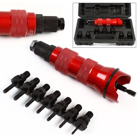 Écrous à riveter pour perceuse-visseuse sans fil professionnelle M3-M6 600 tr/min Kit adaptateur d'écrous à riveter professionnels