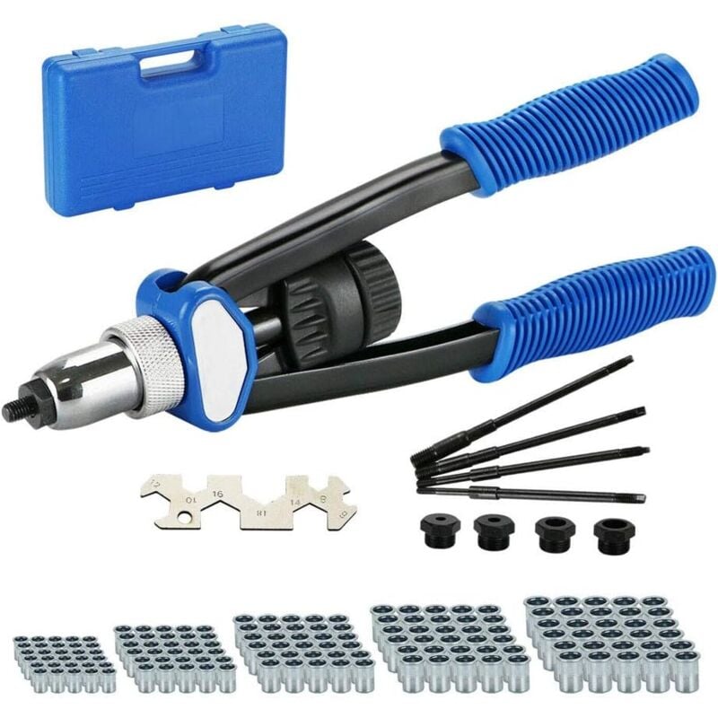 Lucn - crous à rivets jeu de pinces à rivets aveugles à main, jeu de rivets pour outils à rivets, incl. Mandrin 150 Pièces M5-M12