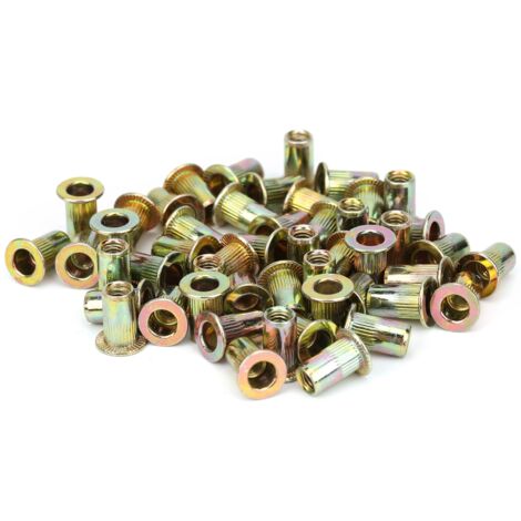 Écrous à rivets plaqués zinc couleur M4, rivetage rapide, accessoires de quincaillerie automobile, 150 pièces