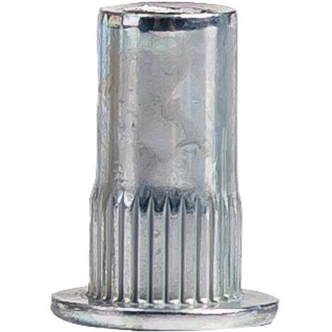 Ecrous à sertir borgnes en acier, tête réduite M 4 x 6 x 12 UE 500