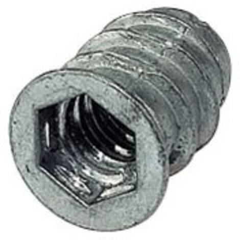 écrous à visser à collerette - Diamètre extérieur : 17 mm - Longueur : 17 mm - Pas : 100 mm - Pour vis de diamètre : 6 mm - ITAR