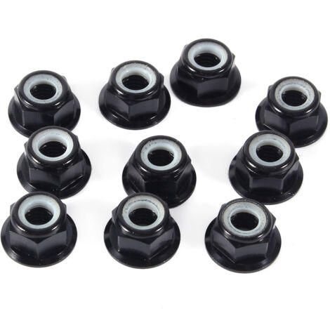 Écrous Autobloquants Aluminium Anodisé M5 Hex Insert Nylon 10Pc - Vis et outils pour hardware