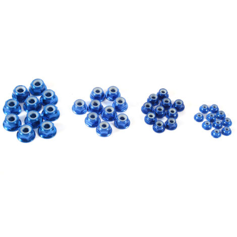 Écrous autobloquants M5 en alliage d'aluminium anodisé bleu royal, avec insert nylon, 10 pièces