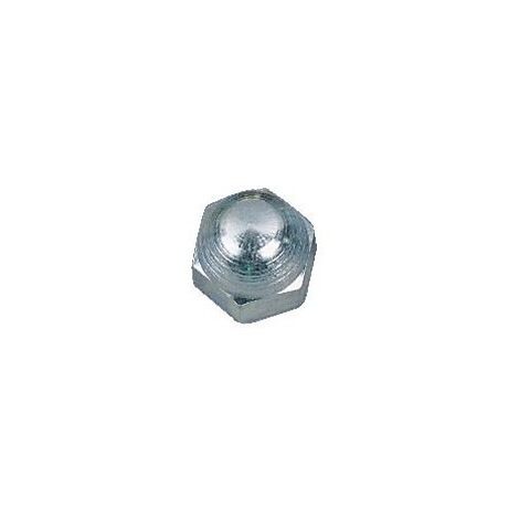 Écrous borgnes acier zingué blanc, diamètre 8 mm, boîte de 100 écrous