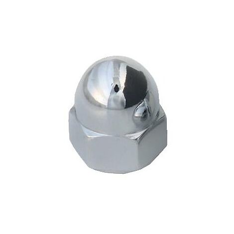 Écrous borgnes laiton chromé, diamètre 6 mm, sachet de 25 pièces