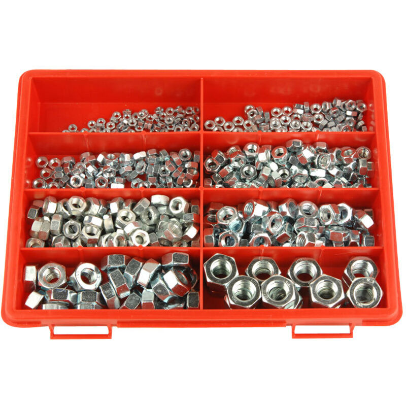 Ecrous classe 8 din 934 assortiment de 595 ecrous