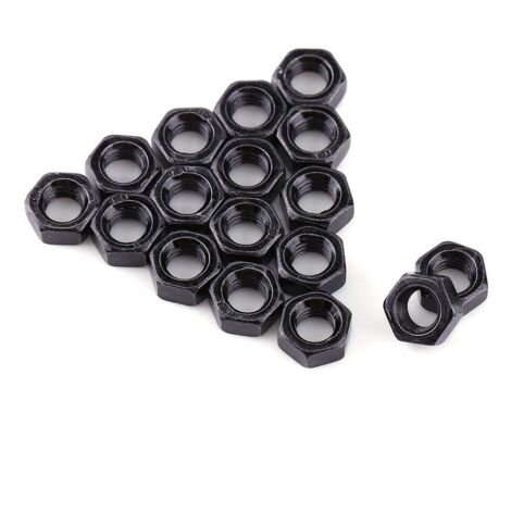 Écrous de blocage hexagonaux, M2 Écrou métrique en acier au carbone Attache écrous hexagonaux zingués noirs, paquet de 100(M2)