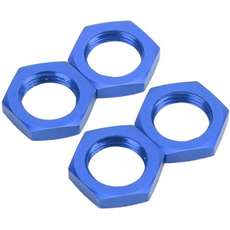 Écrous de moyeu hexagonaux 17mm en alliage d'aluminium bleu pour voitures RC 1/8, pack de 4 pièces, accessoire tuning amélioré