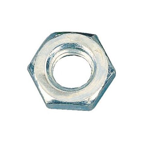 Écrous hexagonaux Hm bas acier zingué blanc classe 6, diamètre 4 mm, boîte de 200 écrous
