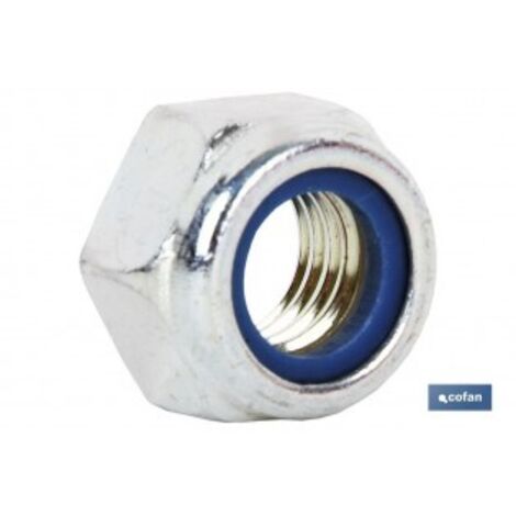 Ecrous hexagonaux indesserables avec bague nylon ZINGUÉ