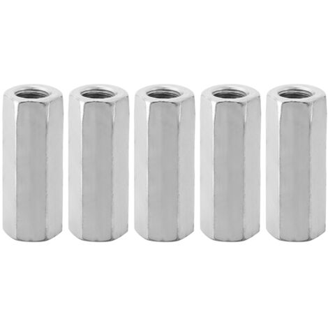 Écrous Longs Hexagonaux pour Fixations - ManoM12 - 5pcs Carbon Steel Galvanisé