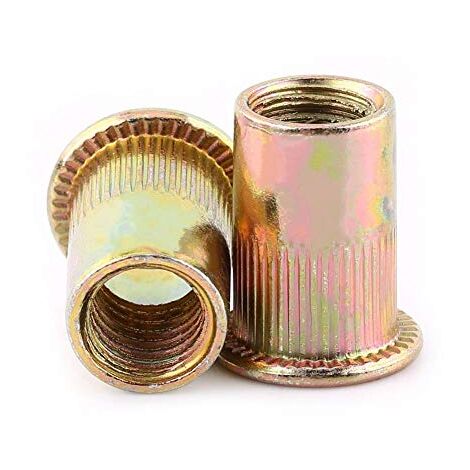 Écrous rivetés Zoternen M3, 100 pièces, écrous à barre plate, inserts en acier au carbone, rivets filetés, assortiment d'écrous rivetés, M3, M4, M5, M6, M8, M10, M12 en option, écrous à tirer, écrous 