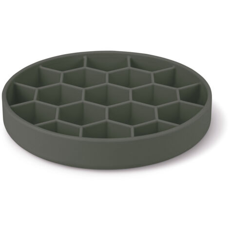 Ecuelle anti-glouton L ø 21 cm  silicone ventouse gris pour chien - zolux
