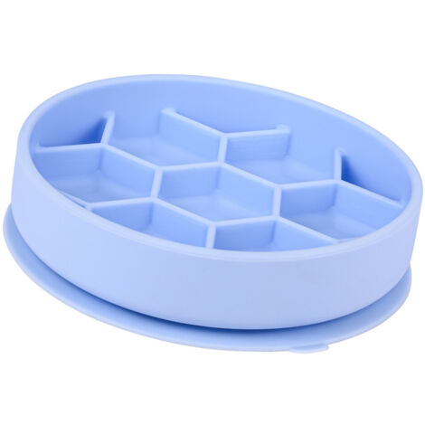 Ecuelle anti glouton M ø 16 cm  silicone ventouse bleu pour chien - zolux