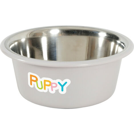 Ecuelle inox PUPPY ø 16.5 cm  couleur Taupe pour chien - zolux