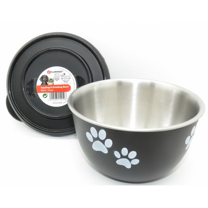 Flamingo Pet Products - Ecuelle Kena avec couvercle. ø12.7 cm. 600 ml. pour chien