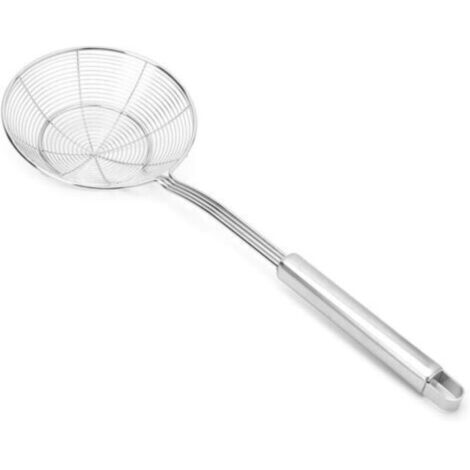 Écumoire araignée en acier inoxydable Lot de 1 professionnels fil d'acier Passoire et égouttoir eau ou huile - Écumoire métallique de cuisine - manche haute résistance à la chaleur - 39 cm
