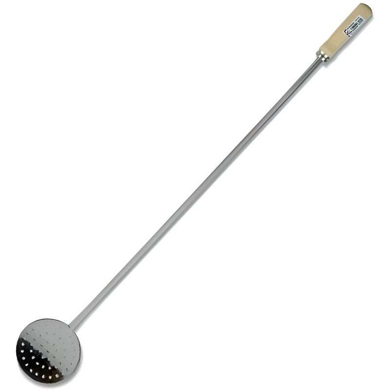 Visiodirect - cumoire en inox avec manche en bois coloris naturel - 12 x 75cm