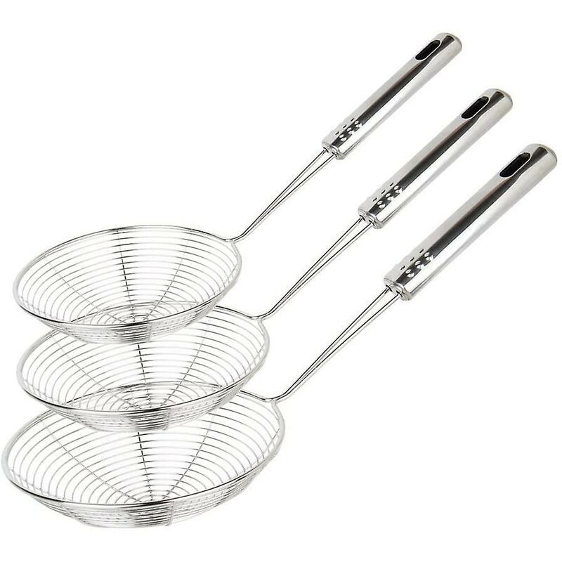 Hyy Ar - Ecumoire Passoire Araignée, Lot De 3 Louches Passoire Asiatique Inox