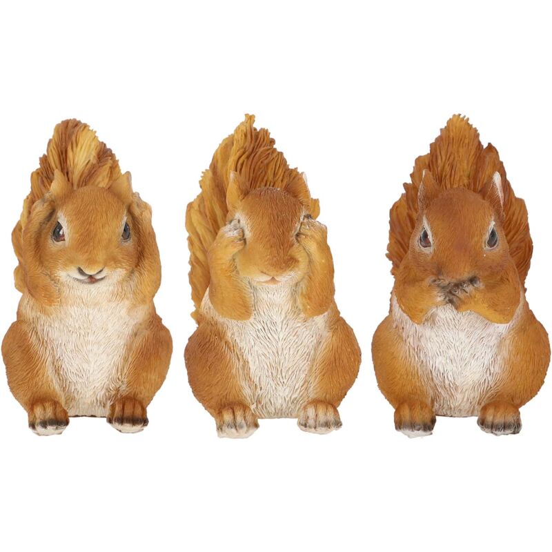 True To Nature - Ecureuils expressifs en résine (Lot de 3)