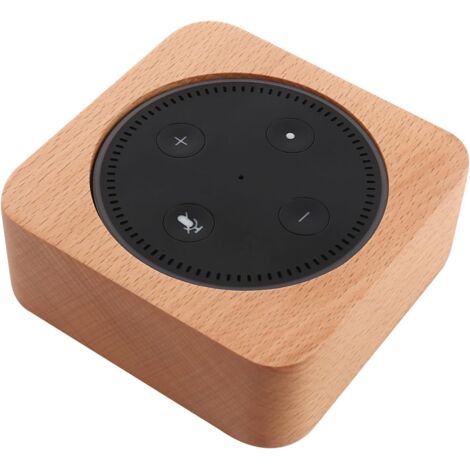 Ed001 Kompatibel mit Alexa Echo Dot 2. Generation Halterung aus Holz mit rutschfester Unterlage, Tischständer mit Ladeöffnung, Lautsprecherzubehör-Rack, platzsparend (Alexa Echo Dot 2. Generation, Hol