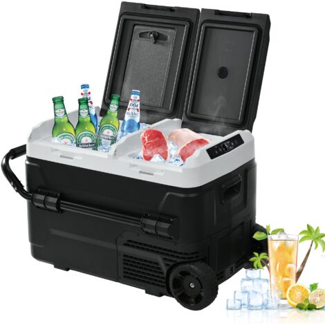 ED40 - Frigo portatile a compressore, 42 litri, doppia zona con controllo indipendente della temperatura, controllo APP, 12/24 V CC e 100-240 V CA per esterni, veicoli, campeggio, viaggi.