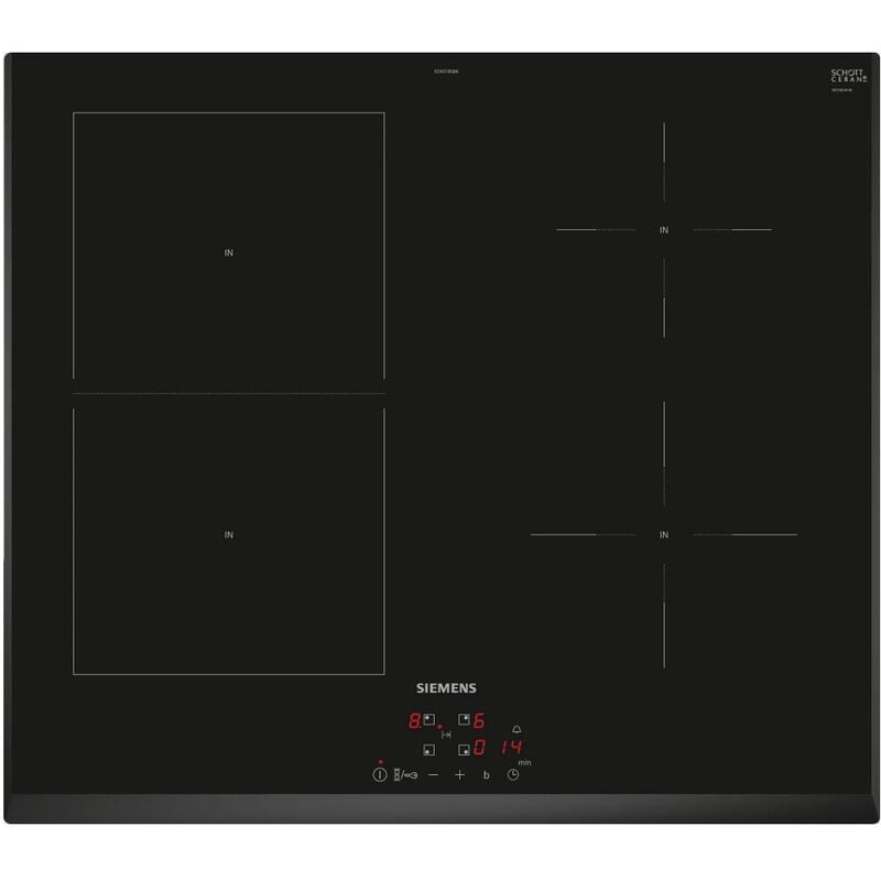 Siemens - Placa de inducción 60cm 4 fuegos 6900w negra. - ED651BSB6E