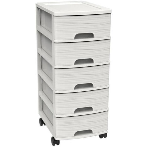 Eda 3086960254698 Boîte de rangement à roulettes blanc