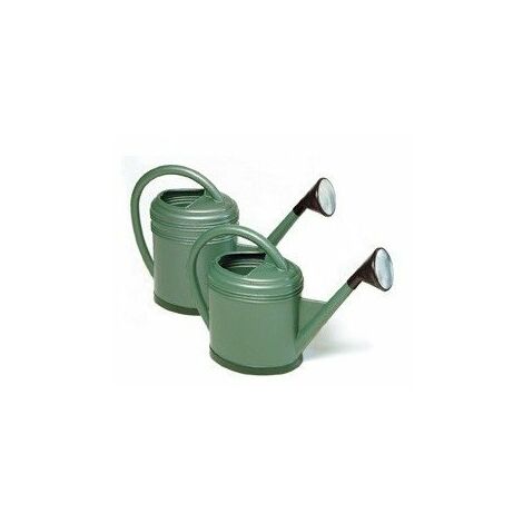 EDA – Arrosoir luxe 15 litres – Métal vert métal – Pomme d'arrosage grille en métal – Pied renforcé pour stabilité
