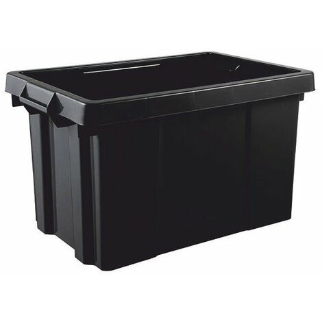 EDA – Bac de rangement professionnel 54L en plastique recyclé – Dimensions 600x392x334mm – Superposable et compatible avec autres bacs
