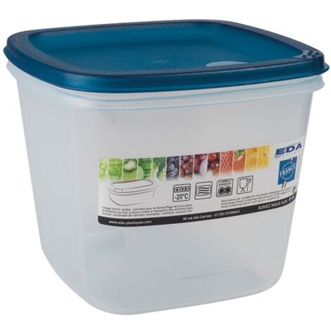 EDA - Boite carrée 2.5l naturel couvercle turquoise acidulé