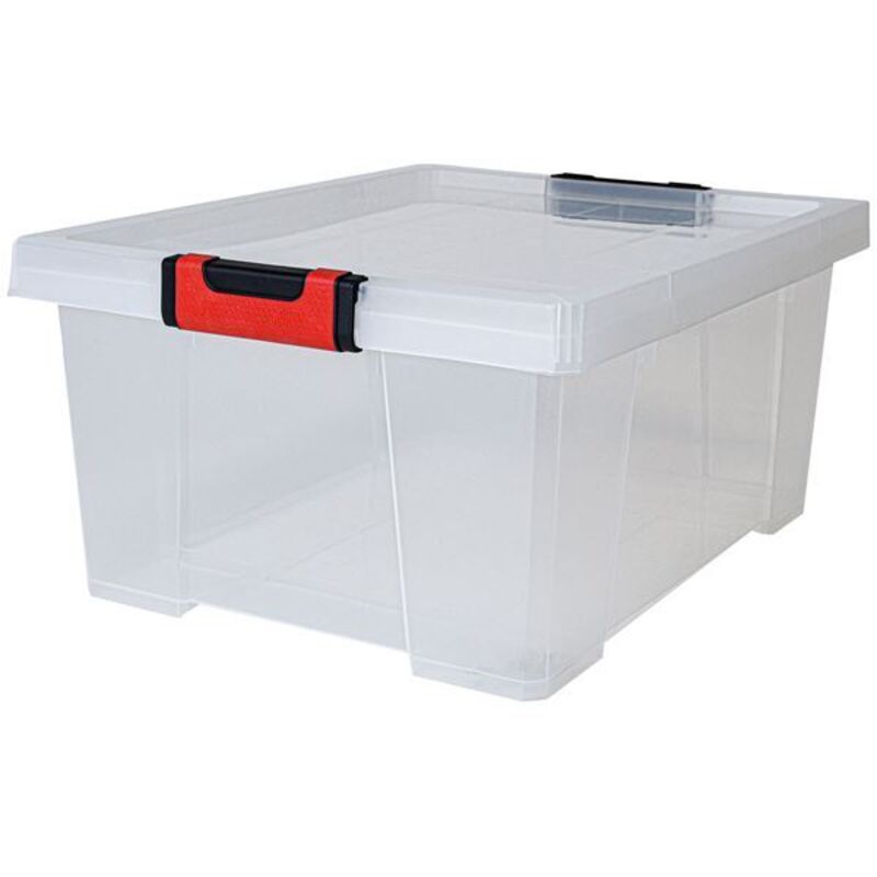 EDA - Boite de rangement avec couvercle Clipstock 30l naturel