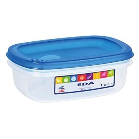 EDA - Boite rectangulaire 0.5l naturel couvercle turquoise
